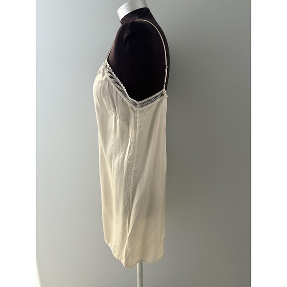 Magali Pascal Slip Dress Medium Cream Lace Trim Adjustable Straps Luxury Base - Picture 4 of 16